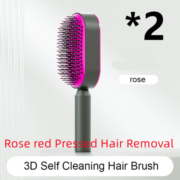 Women's self-cleaning hair brush with air cushion for scalp massage - Image 4